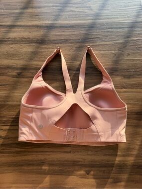 lululemon athletica pink-peach racerback sports bra with back cutout